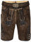Edelnice Trachtenmode Bayerische Traditionelle Kurze Lederhose Fabian mit passendem Trachtengürtel aus Ziegenleder Gr. 46-64 (48)