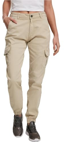 Urban Classics High Waist Cargo Pants, Pantaloni Donna, Concrete, 30