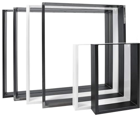 Natural Goods Berlin 2X Patas de Mesa | Montaje Sencillo | Patas para Muebles de Metal en Blanco | Ideal para proyectos DIY como Mesa de Comedor, Escritorio, Mesa de café, Banco | 100x72 cm