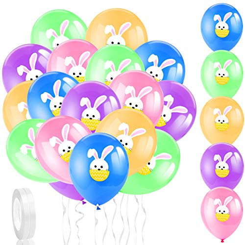 HOWAF 30 Stück Bunte Luftballons Ostern Latexballons Hase Ballons Osterhase Deko Luftballons für Zuhause Frühling Ostern Deko Kinder Geburtstags Party Osterdeko Osterdekoration