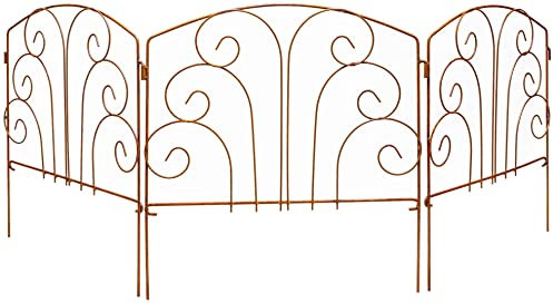 KOTARBAU® Edelrost-Gartenzaun Beetzaun Zaunelement 3x | 56 x 59cm | Rankhilfe Palisade Rost-Deko