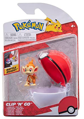 Pokémon PKW2657 - Clip and Go Pokéball Set - Pokéball & Panflam, offizielles Set mit Figur