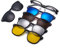 JIM HALO Magnetisch 5Pcs Polarisiert Clip auf Sonnenbrille Quadratische Linsen Plastik Rahmen für Nacht fahrten 2218A
