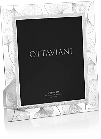 Ottaviani Portafoto della Collezione Soffio in Cristallo e foglia argento Tecnologia Silver Foil cm 20x25