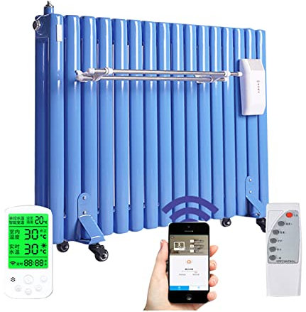 RPLM Water-filled convection heater, smart 9-speed thermostat, IPX4 waterproof, with humidifier, APP remote control/timer, 5 kinds of safety protection,Blue