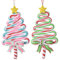 Set Weihnachtsbaumanhänger Christbaumanhänger Lebkuchen-Ornamente Zuckerstangen Weihnachtsbäckerei Weihnachtsbaum-Dekoration zum Aufhängen (2 Stück Zuckerstangen-Bäume)