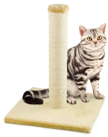KCT Small Beige Cat Scratching Post Kitten Tree Activity Scratcher Sisal Tower