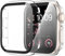 WOOXDYUK Hülle für Apple Watch SE 2022 Series 6 5 4 mit Displayschutzfolie, 2er-Pack HD-Hartglas mit ultradünner vollständiger Abdeckung aus hartem PC-Stoßfänger für iWatch 44mm