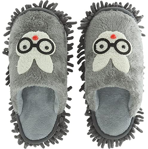 ULTECHNOVO Chenille Floor Cleaning Mop Slippers Washable Detachable House Dusting Shoe Cover Lazy Dirt Cleaning Mopping Shoes Unisex Mop Socks