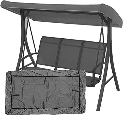 Ersatzdach für Hollywoodschaukel 3 Sitzer, Gartenschaukel Bezug für Hollywoodschaukel/Hängematte, wasserdichtes Dach für Gartenschaukel, UV-Schutz-Grau||249 * 185 * 18cm