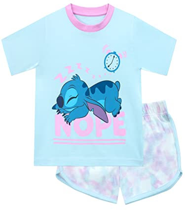 Disney Pijama Lilo Y Stitch Pijamas Niña | Pijamas De Stitch para Chica Estilo Teñido Anudado | Merchandising Oficial De Lilo Y Stitch | 5-6 años