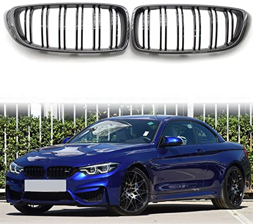 FORREC Frontgitter Kohlefaser EIN Paar Fronthauben-Nieren-Sportgrills Für BMW F32 F33 F36 M3 M4 F80 F82 F83 4er-Serie 2013 2014 2015-2018 (Color : Carbon Fiber)