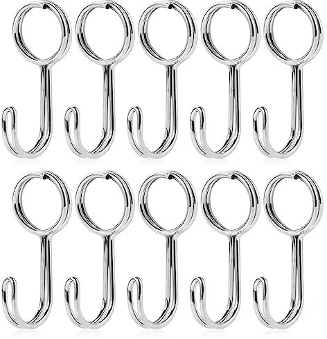 Aatpuss 10 Pièces Crochets en Spirale, Sandow Elastique, Tendeurs avec Crochets, Crochet de Cordon en Métal pour Tentes, Vélos, Fixation De Bagages