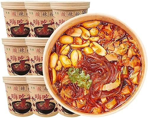 重庆酸辣粉 香辣米粉 中国面条 Hot and Sour Noodles, Instant Rice Noodles, Chinese Instant Noodles, Cup Noodles Lamian Noodles Noodles In Soup, Instant Noodle Soup, Pasta (12 barrels)