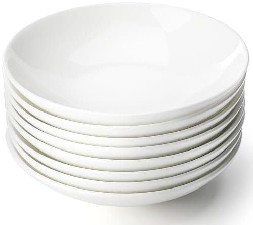 Leegg Dipping Sauce Dishes Set of 8 Small Ceramic Serving Plates for Appertizer Sushi Dessert Fruits (White Round)