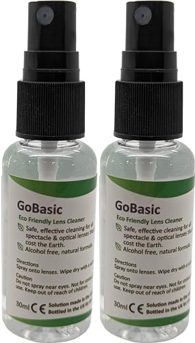 GoBasic Eco Friendly Alcohol & VOC Free Pump Action Lens Cleaning Spray for Spectacles & Glasses 30ml (2 x 30ml)