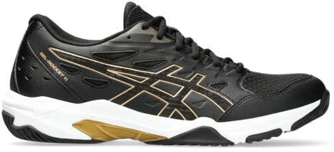 ASICS Herren Gel-Rocket 11 Volleyballschuhe, Größe 45, Schwarz/Pure Gold