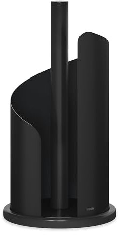 stardis Design Küchenrollenhalter Edelstahl matt H 30 Ø15 cm Rollenhalter Papierrollenhalter für Küchenrolle Halter stehend (Pure Black)
