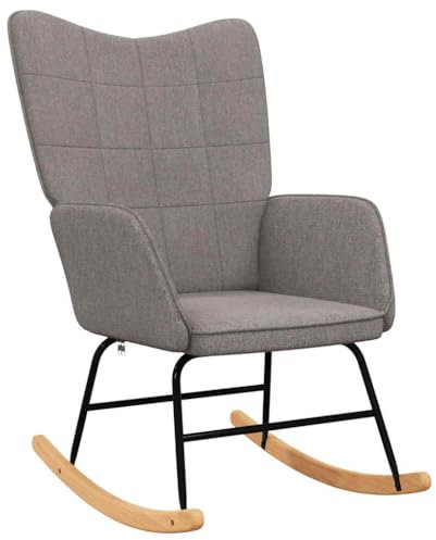 vidaXL Schaukelstuhl Schwingstuhl Relaxstuhl Schwingsessel Wohnzimmerstuhl Sessel Stuhl Relaxsessel Polsterstuhl Polstersessel Taupe Stoff