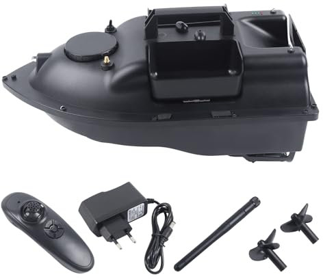 GAOUSD Amorceur D'appât de Pêche Télécommandé - 500 Mètres, Lumière LED, Capacité 2 kg - Pour Transport Fluvial, Maritime et Lacustre (Noir)