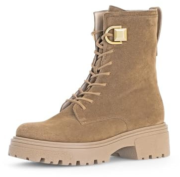 Gabor Damen Combat Boots, Frauen Stiefeletten,Best Fitting,Winterschuhe,gefüttert,Stiefel,Bootee,Booties,Lion (Gold matt),40.5 EU / 7 UK