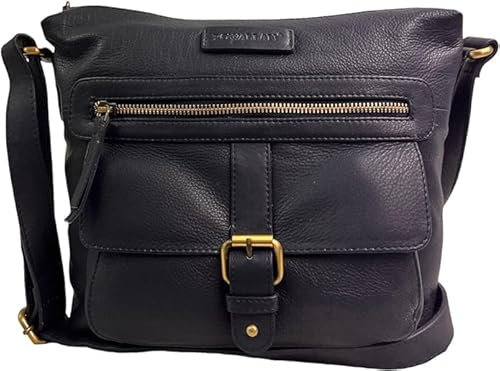 Rowallan Of Scotland 2843 Damen-Umhängetasche, Leder, mittelgroß, Marineblau, navy, 25cm