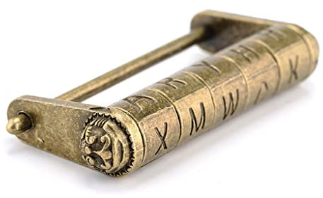 DDNGEJ Cerradura de combinación Retro de Bronce Antiguo, candado con contraseña de aleación de Zinc de 5 Letras, candado para Caja de joyería para cajón de Maleta de Madera