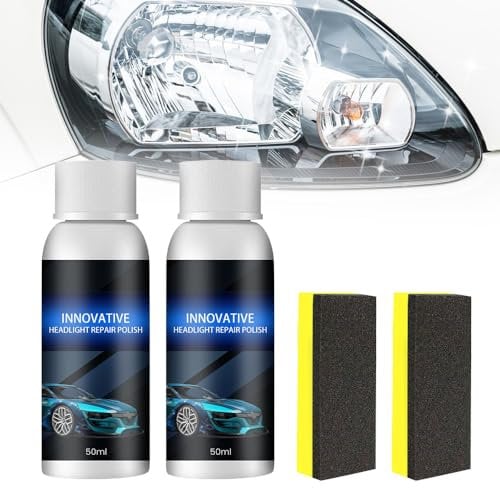 Reparatur Flüssigkeit für Autoscheinwerfer, 2024 Neuest Scheinwerfer Reparatur flüssigkeit, scheinwerfer reiniger scheinwerfer bedampfen set zur Scheinwerferrestaurierung für alle Fahrzeuge (1, 50ml)