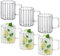 Wilmax - Thermogläser mit Henkel - 6er Set - 550ml - Gläser aus geriffeltem Glas für Wasser, Tee, Kaffee - Teegläser & Kaffeegläser - Becher für Heiß- und Kaltgetränke - Spülmaschinenfest
