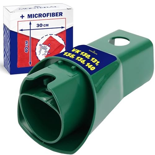 MONTERAL Non Elettrificato Adattatore per Folletto Aspirapolvere per Vorwerk per Collegamento Vecchio Modello VK120 VK121 VK122 e Nuovo Modello VK130 VK140 - Kit Comprende Un Panno Microfibra