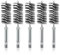 ASNOMY 5 Stück 22mm Drahtbürste für Bohrmaschine, Verschiedene Größen Zylinderbürste, mit Sechskantstange Edelstahl-Lochbürste, Zylinder-Drahtbürste für Bohrmaschine Polier Schleifen Reinigung