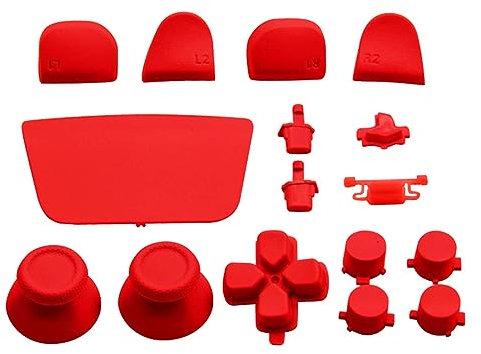 16-teilige Game-Controller-Ersatztasten – PS5-Gamepad-Ersatz-Thumbstick-Auslösetasten Für PS5-Controller(Rot)
