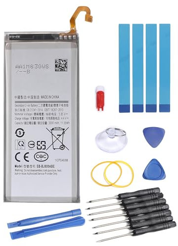 SHAWOROCE Batteria EB-BJ800ABE compatibile con Samsung Telefono Galaxy A6 2018 SM-A600 J6 SM-J600 J8 2018 SM-J810 Smart Phone Li-ion 3000mAh 3,85V con kit di riparazione