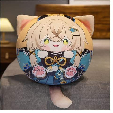 Genshin Plüsch, Kawaii Anime Figur Schlüsselanhänger Puppe Weicher Impact Entzückendes Plüsch Wurfkissen for Gamer Fans Geschenke(Kirara,35cm Pillow)