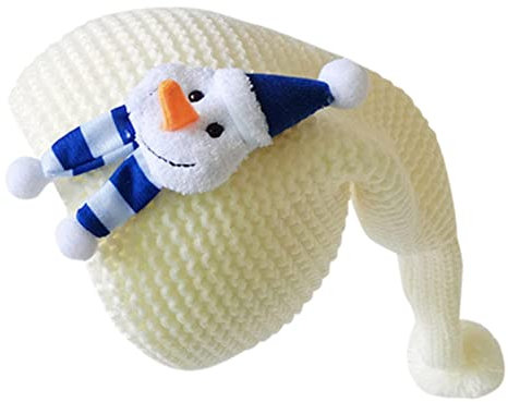 Herren Trooper-Mütze Kinder Weihnachtsmütze Cartoon Muster gestrickte Weihnachtsmannmütze Weihnachten Strickmütze für Winter kaltes Wetter Hüte Frauen (Weiß, Einheitsgröße)