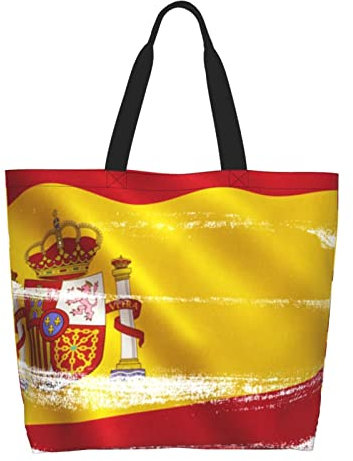 fifbird Flag of Maryland - Bolsa de mano estética personalizada para mujer, escuela, oficina, playa, almuerzo, viajes y compras, Bandera de España, Talla única
