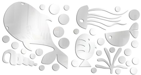 CANIGHT Wandtattoo-kollektion Quallen Und Blasenfische Acryl-wandbild Selbstklebend Robust Und Leicht Zu Reinigen