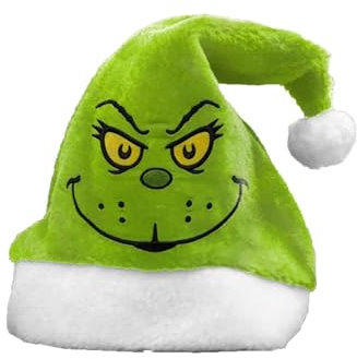 HGWOPGASD Weihnachtsmütze - Santa Hut, Nikolausmütze, Plüsch Weihnachtsbaum Hut, Grinch Mütze für Familie