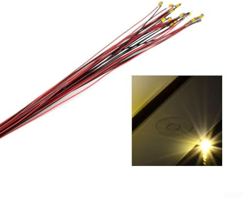 15 Stück vorverdrahtet, warmweiß 0402 für SMD-LEDs, Beleuchtungssets für einfachen Anschluss mit vorgeschalteten Drähten