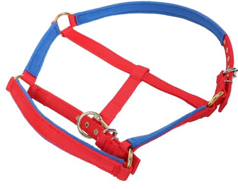 GAROZATION Zaum pferdezubehör tragbares Pferdehalfter Vollständiges Pferdehalfter geflochtenes Seilhalfter bequemes Pferdehalfter Reitschutzring Sicherheitshalfter Geflochtenes PP-Band rot