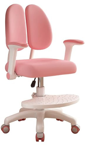 bephible Chaise d'étude pour Enfants, Chaise de Bureau Enfants améliorée avec Roues à 360 degrés, d'ordinateur réglable en Hauteur et Profondeur, la Maison, Rose
