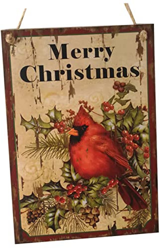 ABOOFAN Adorno Colgante De Madera Texto Feliz Navidad Decoración Festiva para Puerta Material Resistente