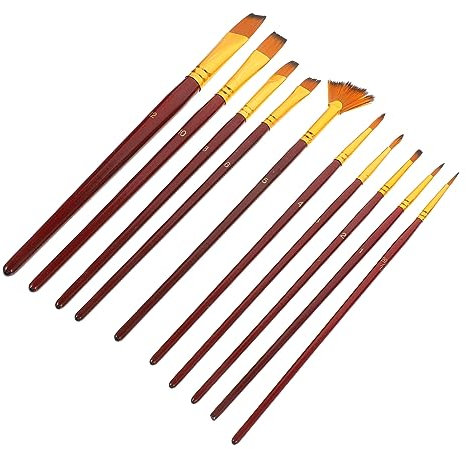 Tofficu 10St Aquarellpinsel pro Brush acrylbilder malerpinsel lackierpinsel für lacke ölgemälde Aquarellzubehör Aquarellstift Airbrush Detailfarbe zum Malen Malerei Zeichnung Aluminiumrohr