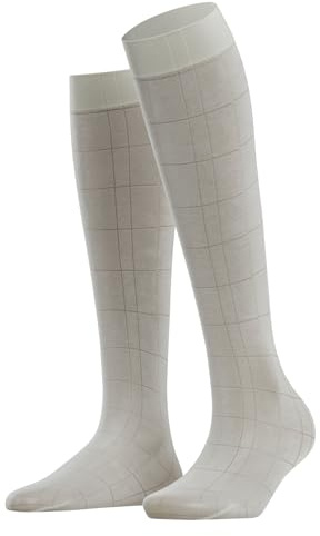 FALKE Damen Kniestrümpfe Solid Lounge 50 DEN W Kh halb-blickdicht einfarbig 1 Paar, Weiß Off-White 2059, 39-42