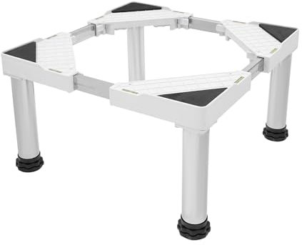 Base ajustable para lavadora, para secadoras, tenedores de secador, ajustables para levantar y asegurar frigoríficos, lavadoras, secadoras, etc. (blanco)