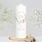 Wandtattoo Loft Hochzeitskerze personalisiert mit Namen und Datum, Motiv mit Kranz aus altrosa Blütten und grünen Blättern, 25cm x 7cm, personalisierte Traukerze, Hochzeit Kerze selbst gestalten