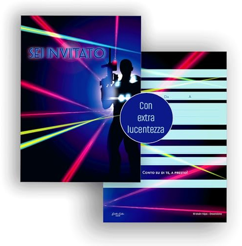 Edition Colibri 10 Lasertag Einladungskarten Einladungskarten Kindergeburtstag Mädchen Jungen Laserschwerter