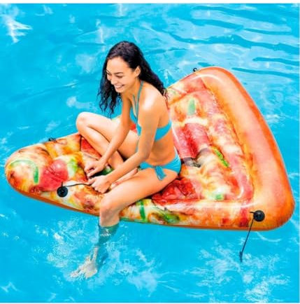 OISE ART STORE Trade Shop - Materassino Gonfiabile Stampa Realistica Pizza Intex Mare Piscina 145x175cm -