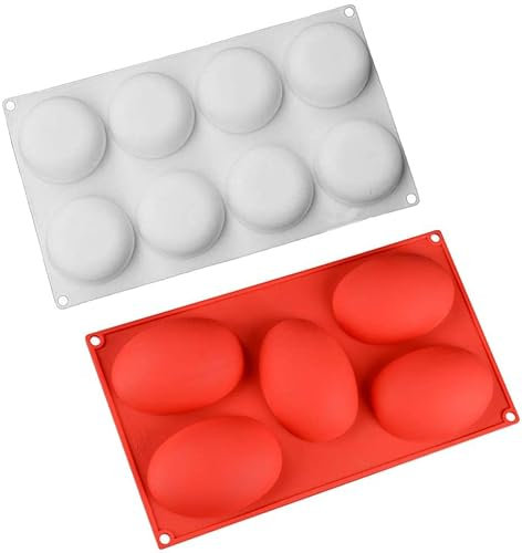 Silikonform Silikon Gießform Steine mit Rock Stone Silicone Molds Mulden zur Herstellung von runden, Zement, Gipssteinen Oval, Urchin, für Painting Punktmalerei, Kuchen Gelee Pudding Mousse (set 2)