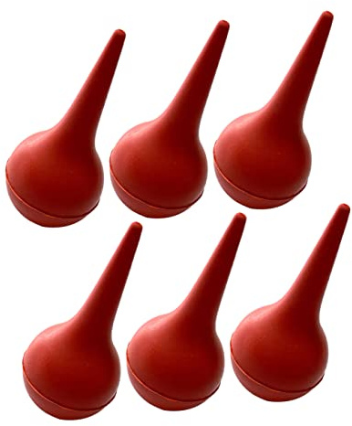 Ohrspritze 6 Stück Ballonspritze aus Gummi Rot für Babys | Schleimspritzen, Nasenspritzenballons, Spritze zur Ohrenschmalzentfernung